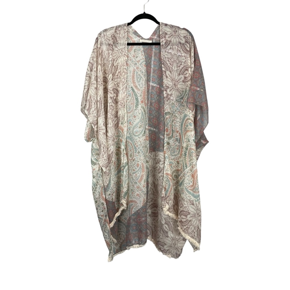 Do Everything in Love Patchwork Paisley Boho Kimo… - image 2
